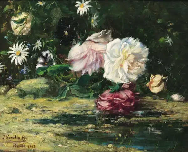 Joaquin Sorolla Y Bastida Flores Sobre El Agua Flowers Modern