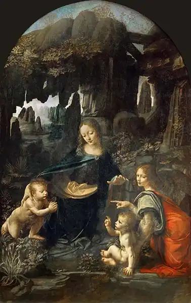 Vinci, Leonardo: Madona ve skalách (Louvre)