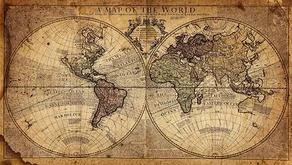 Neznámý: Historická mapa světa 1723