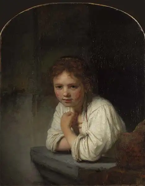 Rembrandt, van Rijn: Dívka v okně