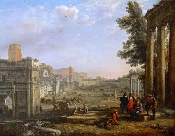 Lorrain, Claude: Vista del Campo Vaccino, Roma