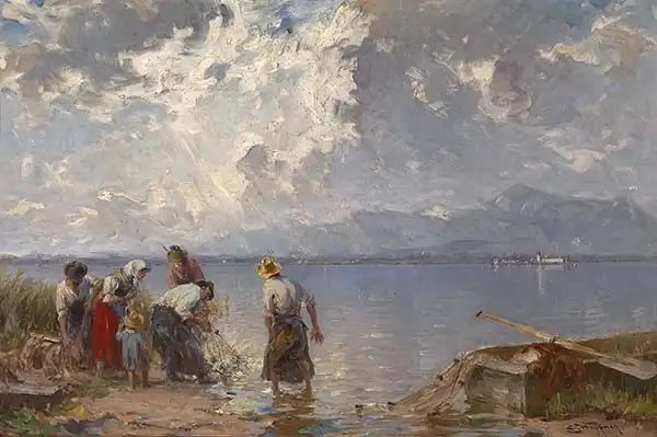 Wopfner, Josef: Rybářská rodina u Chiemsee