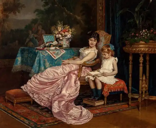 Toulmouche, Auguste: Une mère et une fille