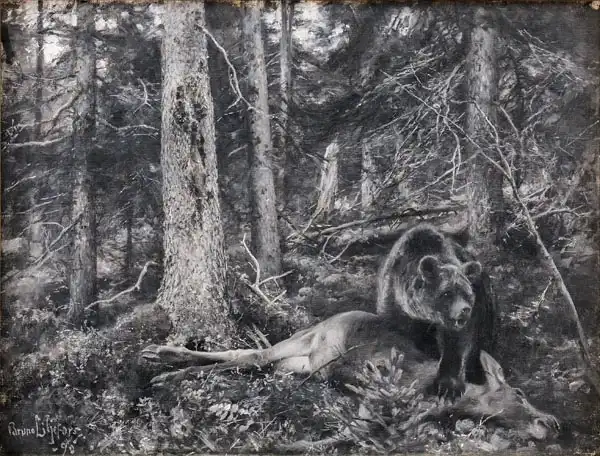 Liljefors, Bruno: Orso con alce