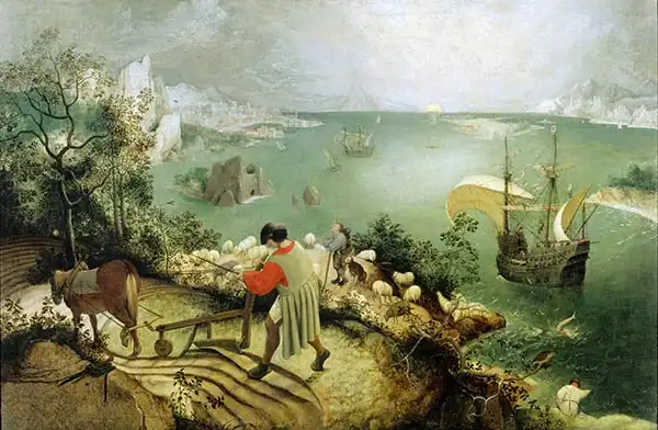 Brueghel, Pieter (st.): Pád Ikarův