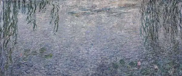 Monet, Claude: Waterlilies: Morning with Weeping Willows, detail of the central section