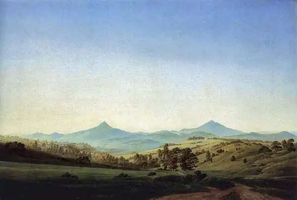 Friedrich, Caspar David: Česká krajina s Milešovkou