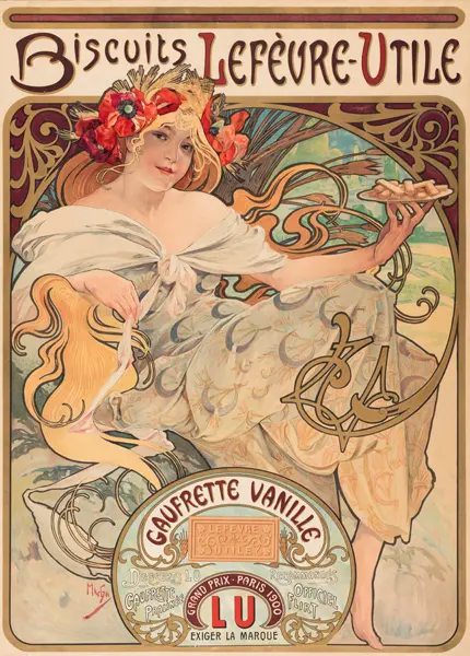 Mucha, Alfons: Affiche gaufrettes vanille