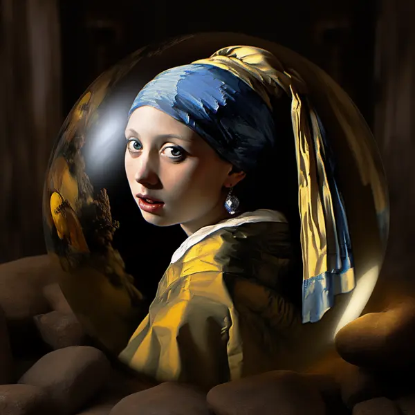 Art visions by AI: Girl with a pearl earring