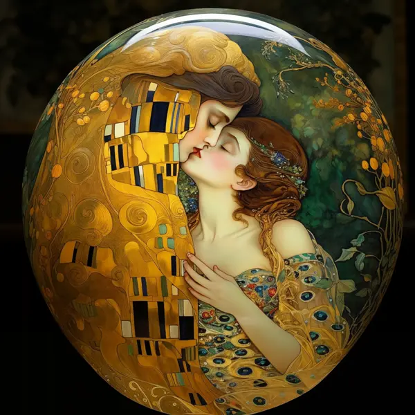 Art visions by AI: The kiss