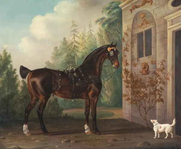 Gooch, Thomas: Lord Abergavenny Dark Bay Carriage Horse with a Terrier