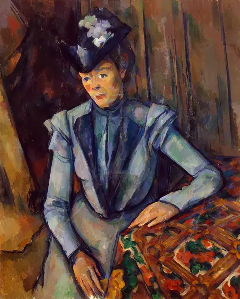 Cézanne, Paul: Woman in Blue (Madame Cezanne) 1900-02