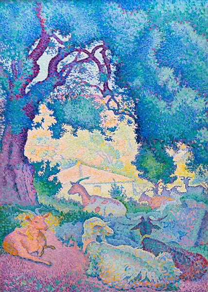 Cross, Henri Edmond: Paysage avec des chèvres