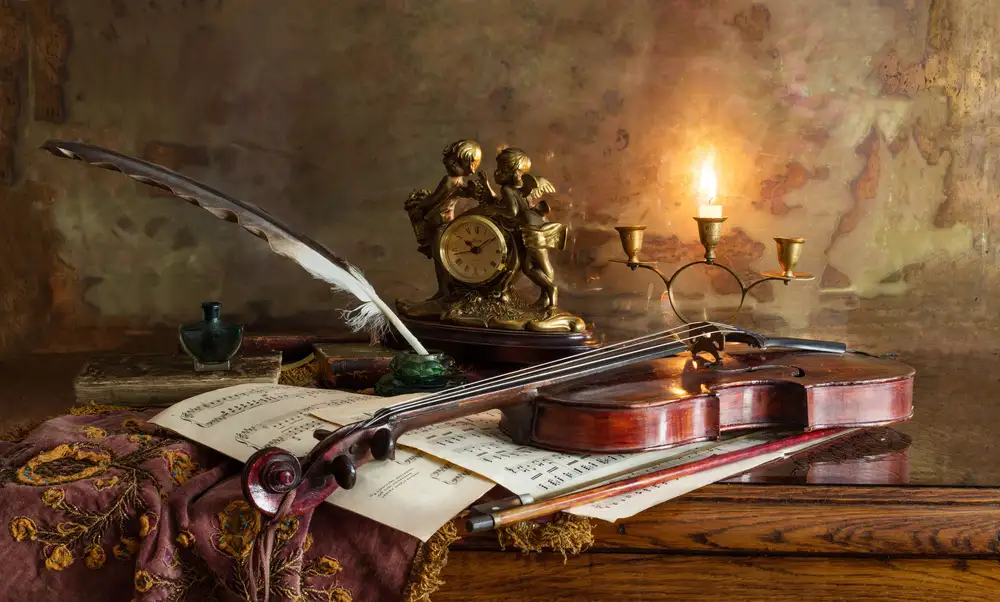 Morozov, Andrey: Natura morta con violino e orologio
