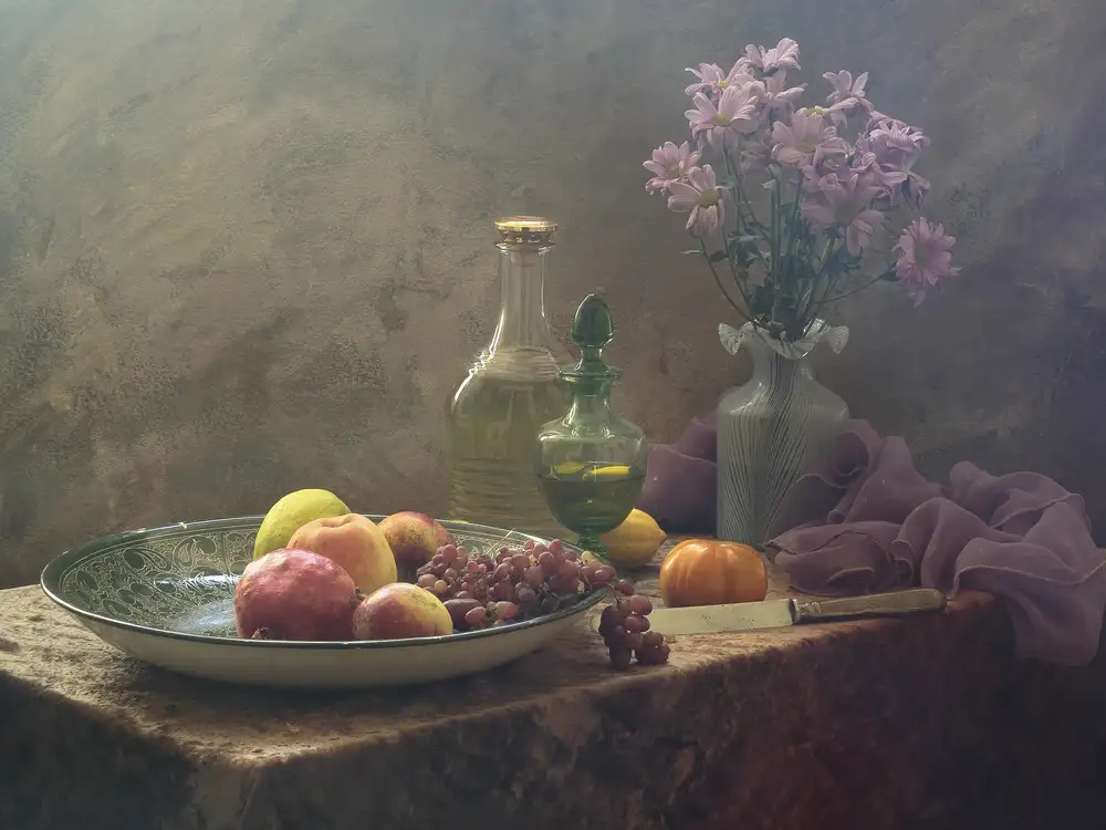 UstinaGreen: Stillleben mit lila Blumen