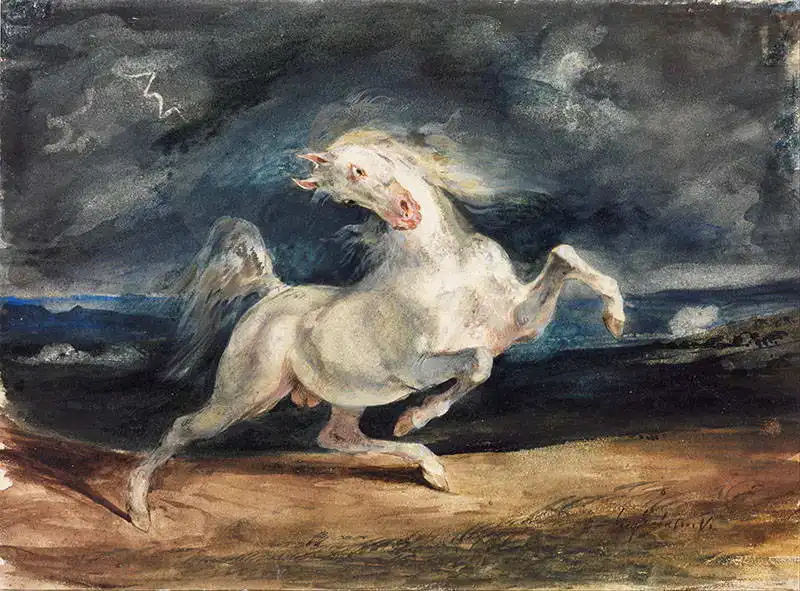 Delacroix, Eugene: Vyděšený kůň