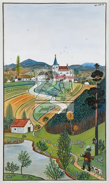 Lada, Josef: Triptych with Czech Landscape - Right Panel 1935