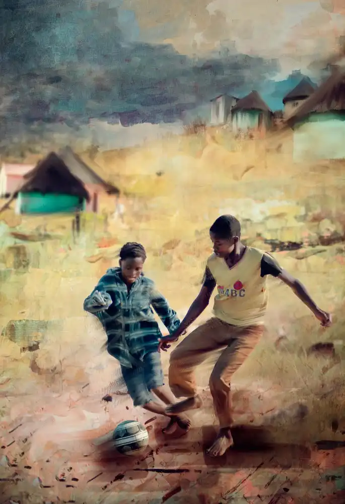 Gerber, Charlaine: niños jugando futbol