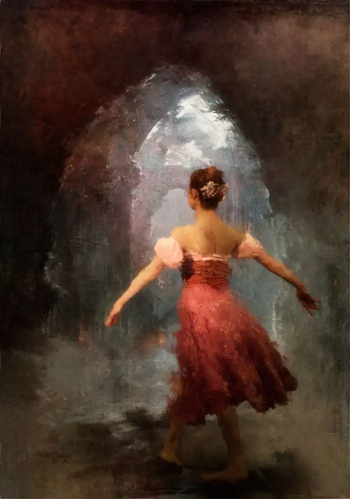 Gerber, Charlaine: Ballerina con abito rosso...