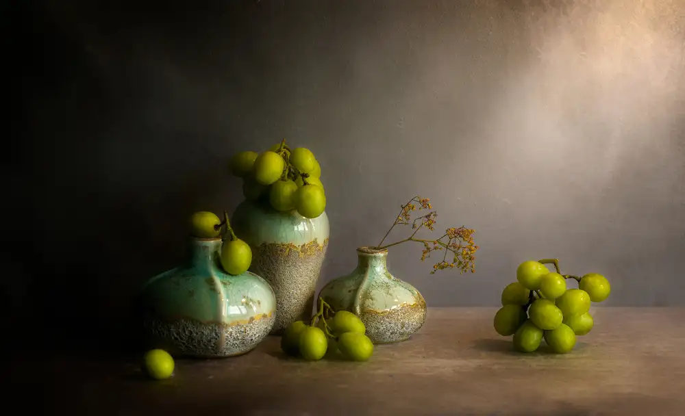 Fischer, Jie: Uva con vaso verde