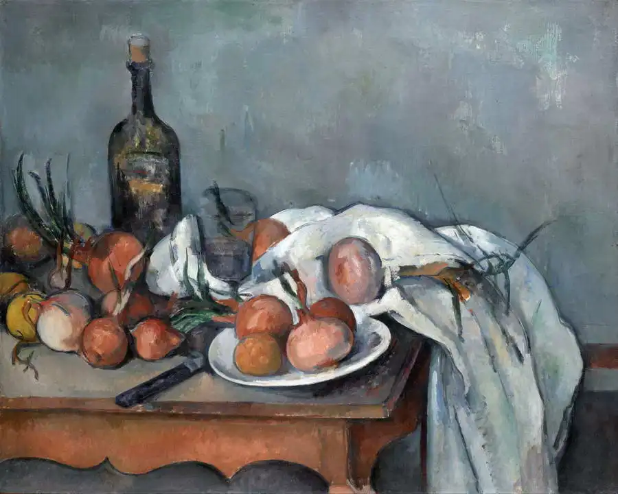 Cézanne, Paul: Zátiší s cibulí a láhví