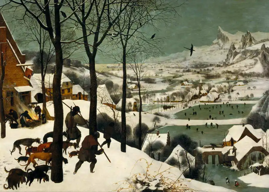 Brueghel, Pieter (st.): Lovci ve sněhu (leden)