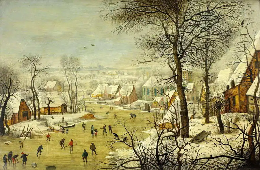 Brueghel, Pieter (st.): Zimní krajina s pastí na ptáky