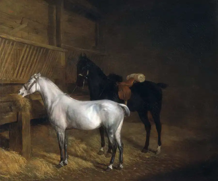 Agasse, Jacques-Laurent: Šedý pony ve stáji