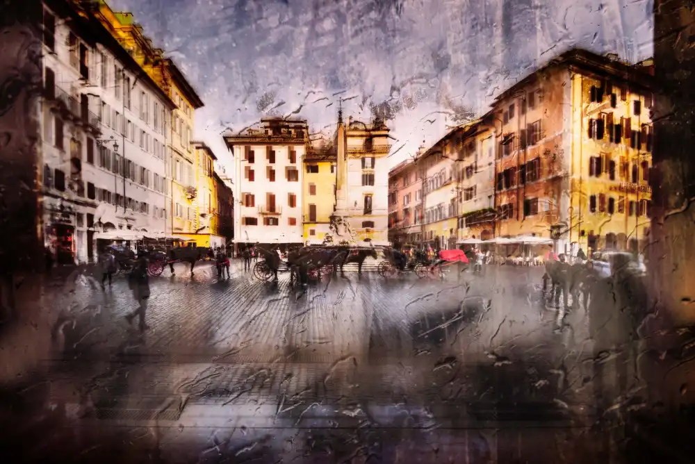 Quaglia, Nicodemo: Piazza della Rotonda nach dem Regen