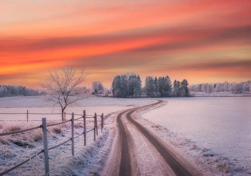 Lindsten, Christian: Ländliche Winterszene