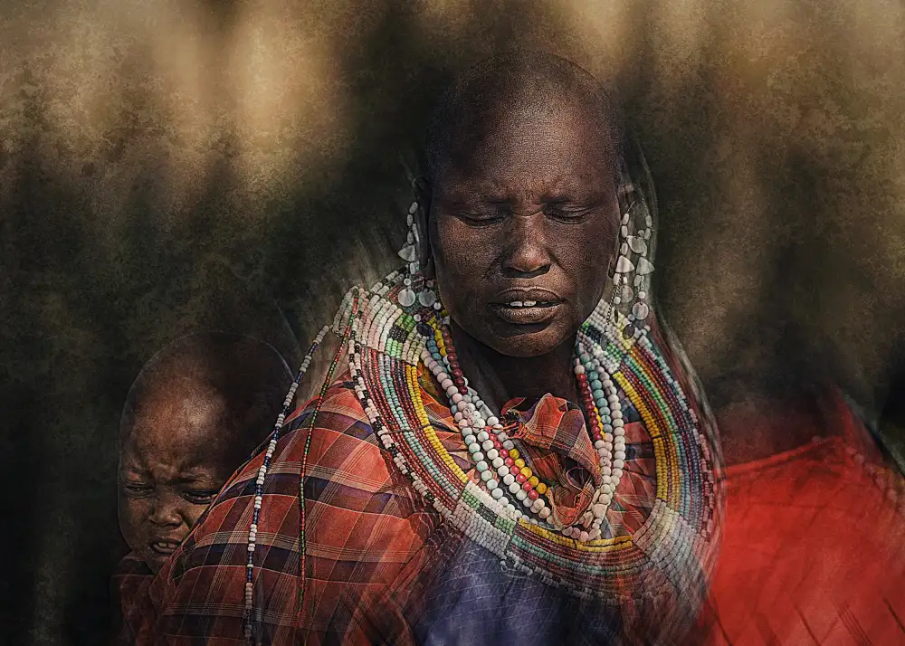 Linden, van Jan: Donna Masai con bambino
