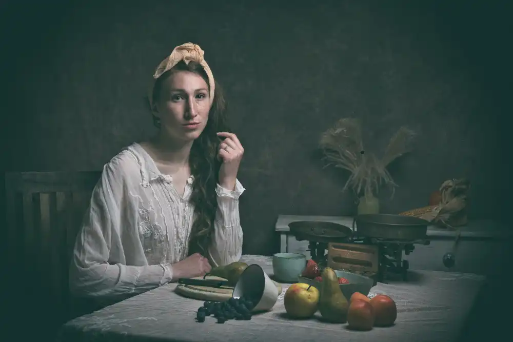 Franke, Ruth: ragazza con frutta