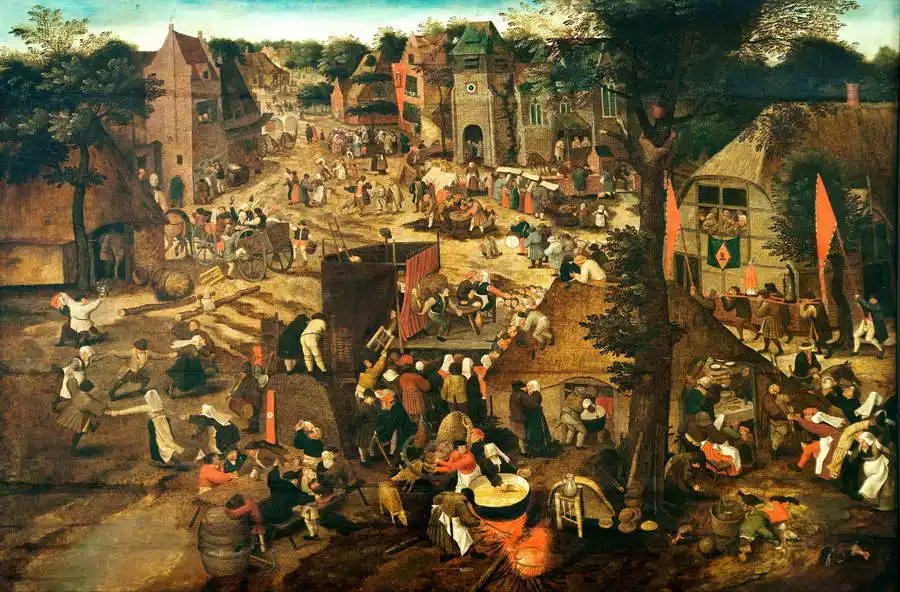 Brueghel, Pieter (ml.): Venkovský trh (na počest sv. Huberta a sv. Antonína)