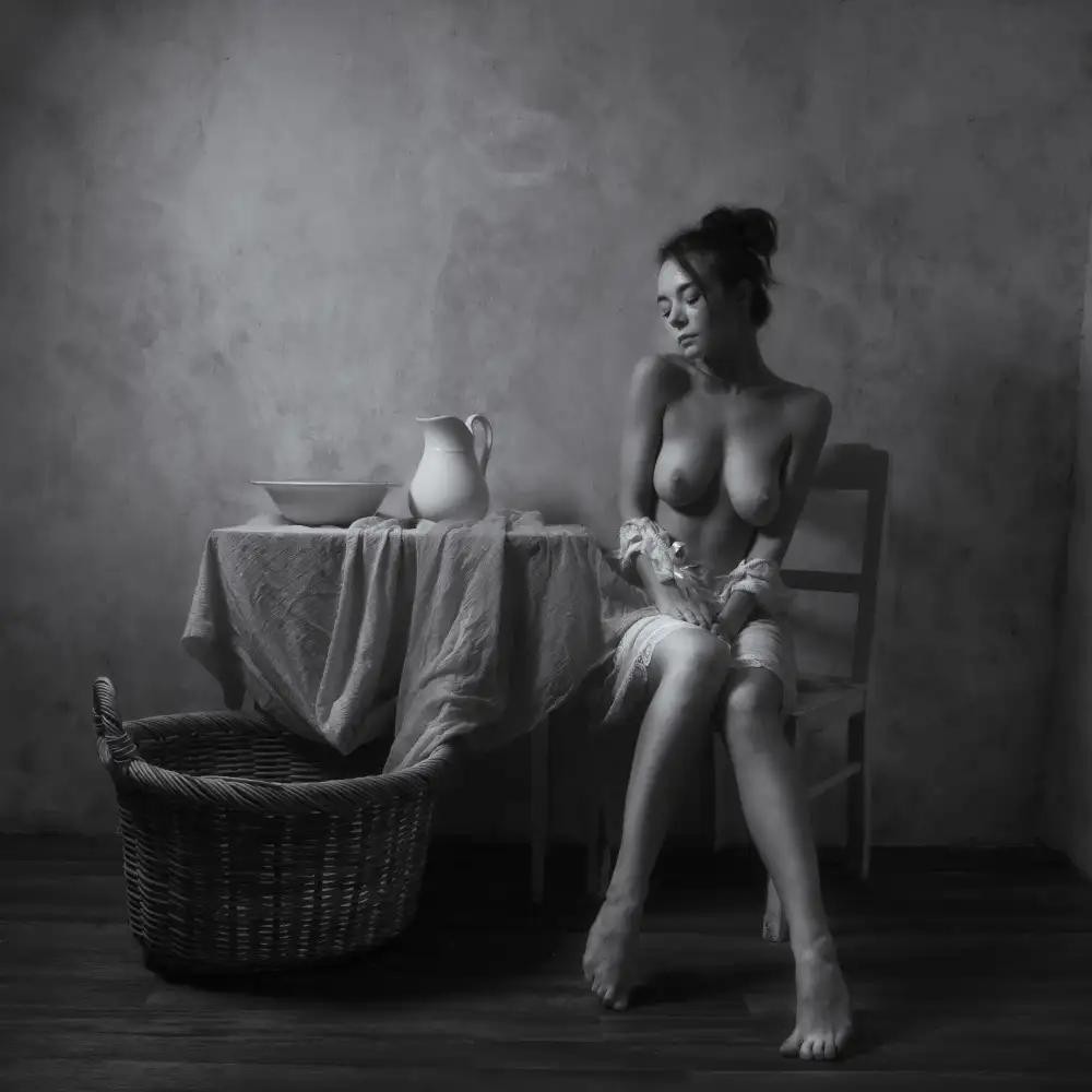 Ruth Franke: sitting by the table | Nude | Photographs | Fine art prints,  reproductions, print on demand, framing