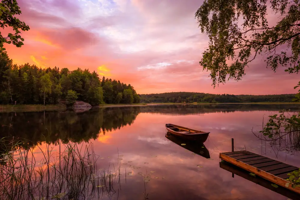 Lindsten, Christian: Bunter See im Sonnenuntergang