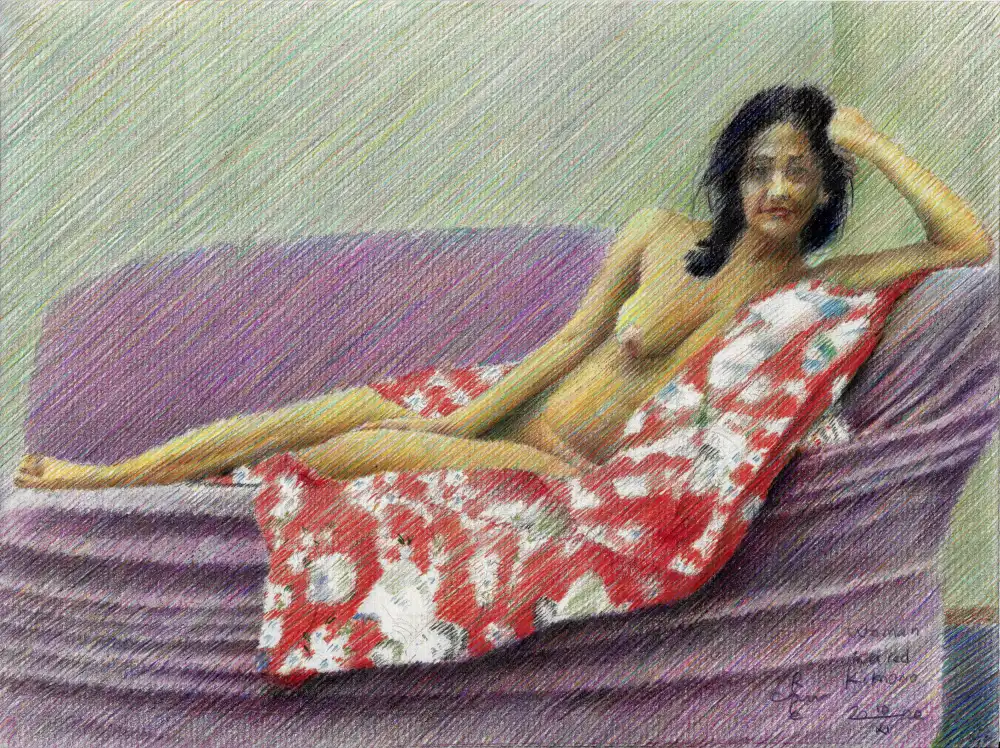 Akkers, Corné: Femme dans un kimono rouge - 11/10/22