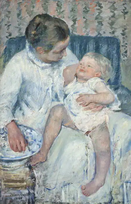 Cassatt, M. S.: Matka koupající dítě