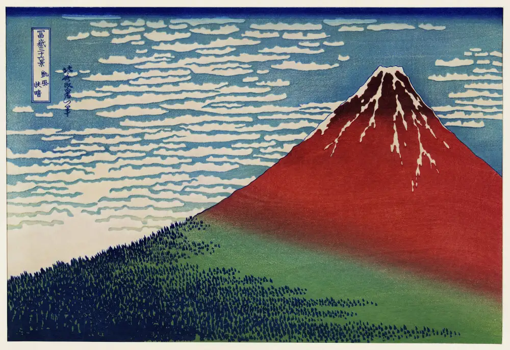 Hokusai, Katsushika: Beau vent,matin clair