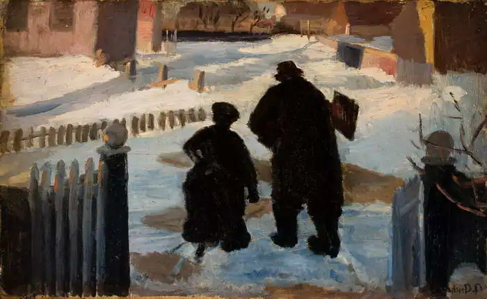 Ancher, Anna: Michael Ancher na cestě do ateliéru