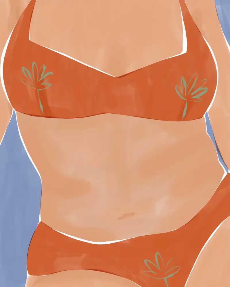 Illustrations, Green Ivy: Ragazza in bikini