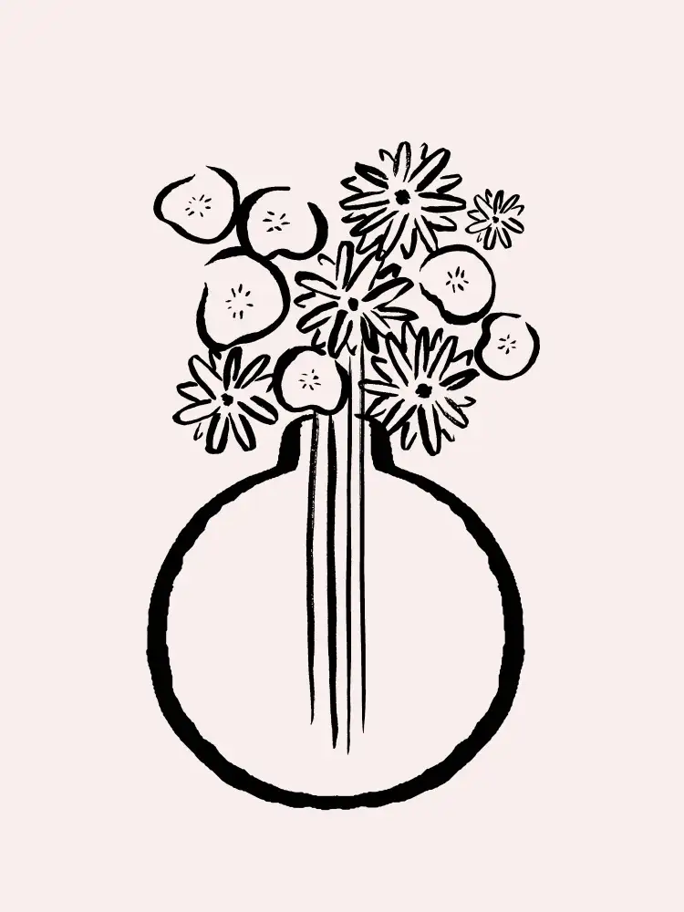 Simmonds, Aislinn: Monochrome Flowers In Vase