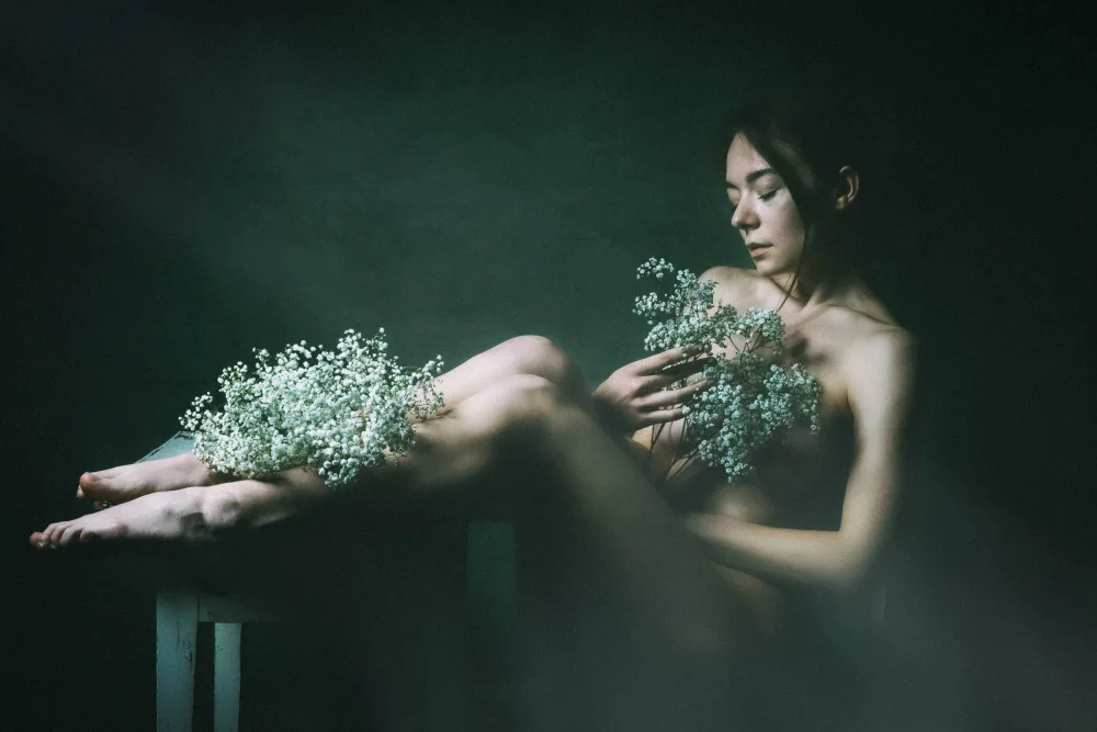 Franke, Ruth: avec des fleurs
