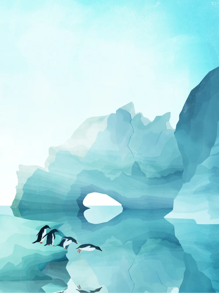 Blauw, Goed: Pinguine bei Tag