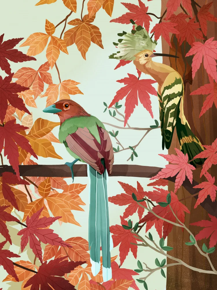 Blauw, Goed: Oiseaux d'automne