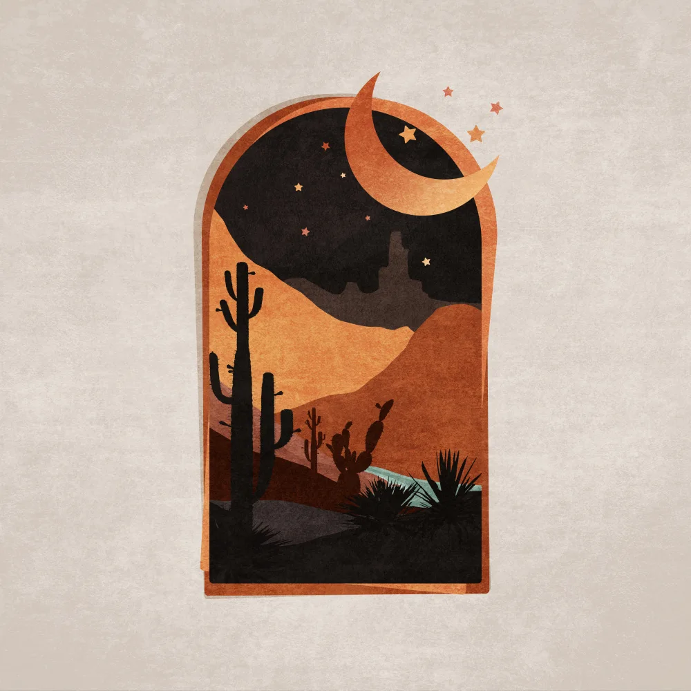 Tunaboylu, Emel: Fenêtre Désert Nuit et Lune