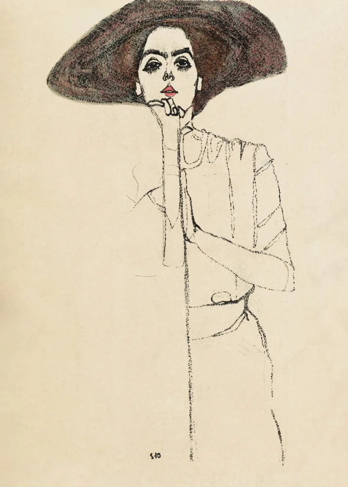 Schiele, Egon: Portrét ženy 1910