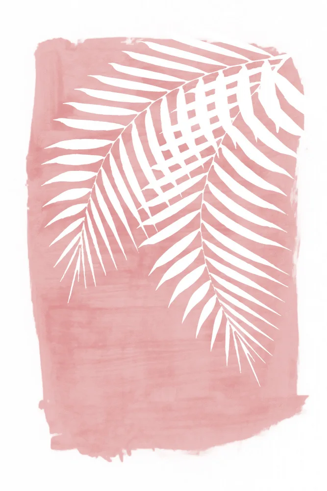 amini54: Pink Palm Leaves Foliage Silhouette