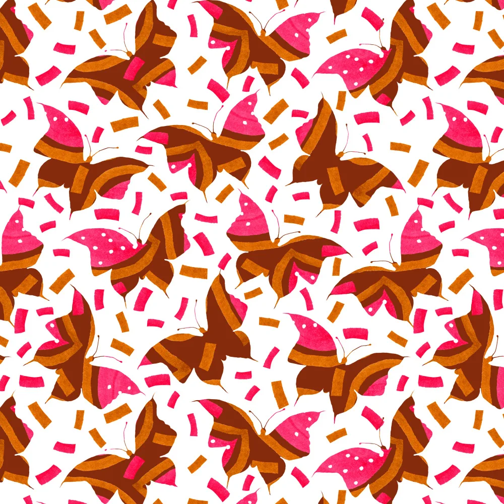 Channell, Michele: Geometrische Schmetterlinge rosa braun