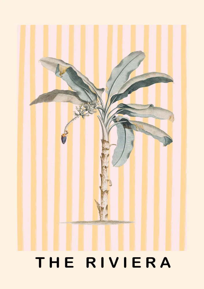 Art, Digital Grace: Palmier rose et jaune