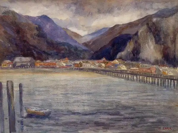Carr, Emily: Skagway de la fin du quai - vent froid - ugh!
